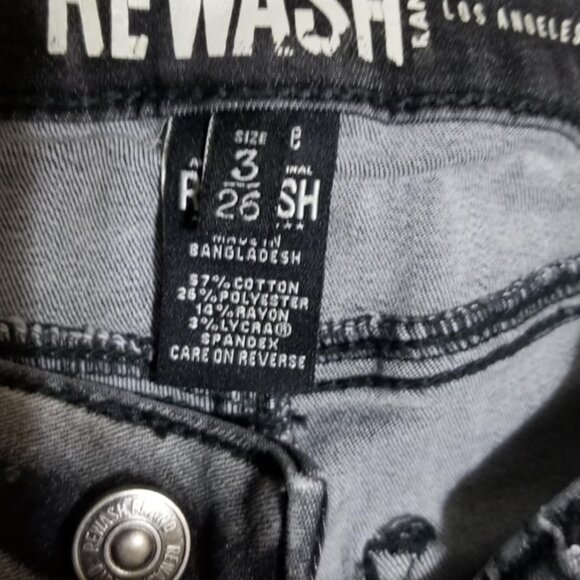 Rewash Jean Size 26 Distressed Button Fly High Waist Grunge - Picture 2 of 5